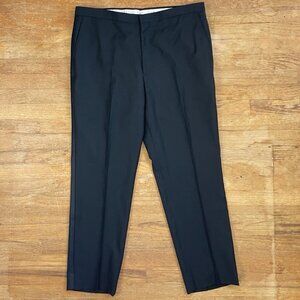 Vintage Mens Black Wool Tuxedo Pants Size 38x31 90s Satin Trim Trousers 36 Waist